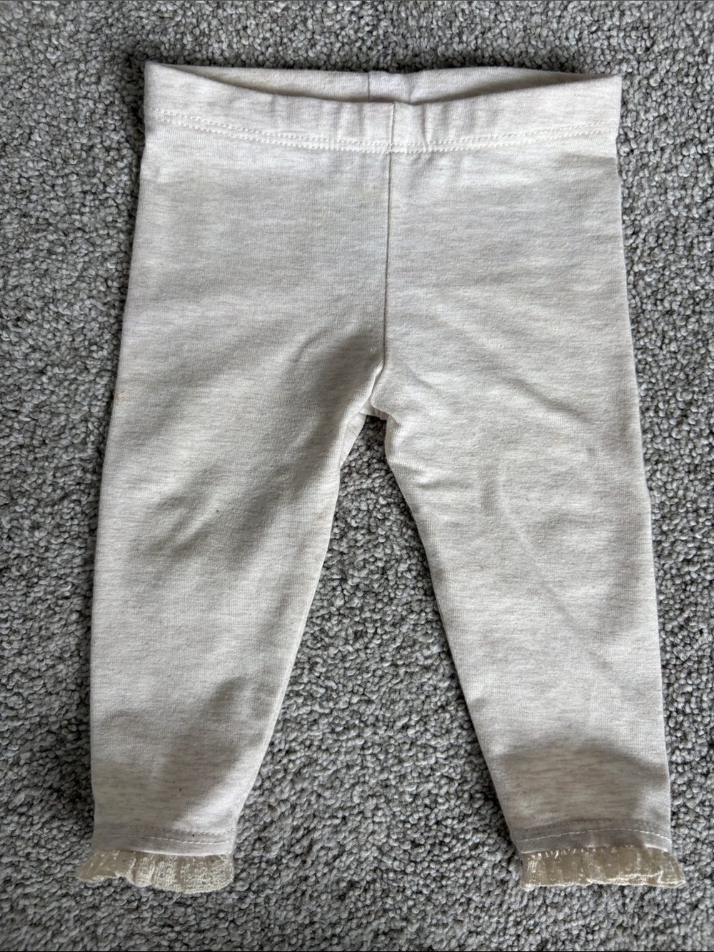 Baby Girl Cream Ruffle Hem Leggings